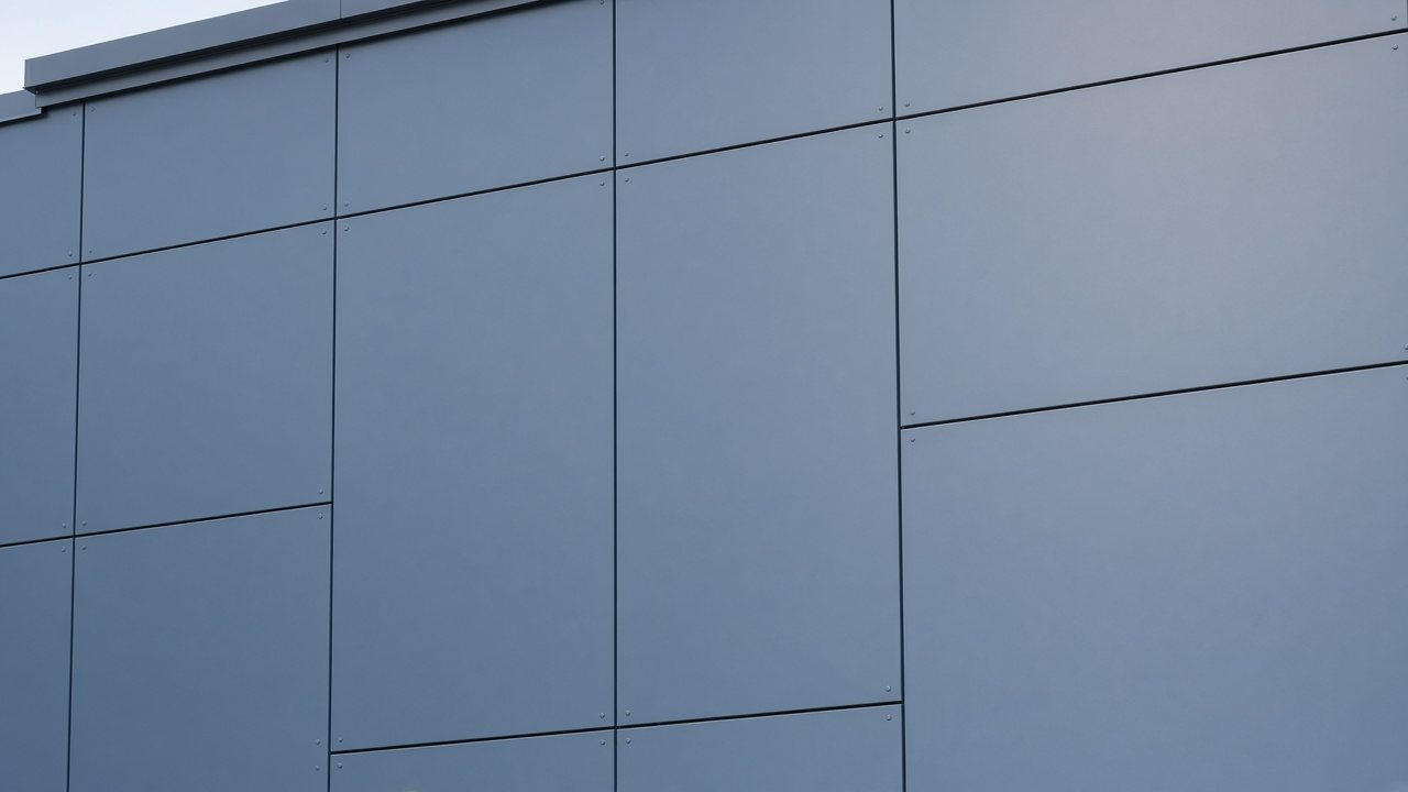Coated metal cladding facade panel