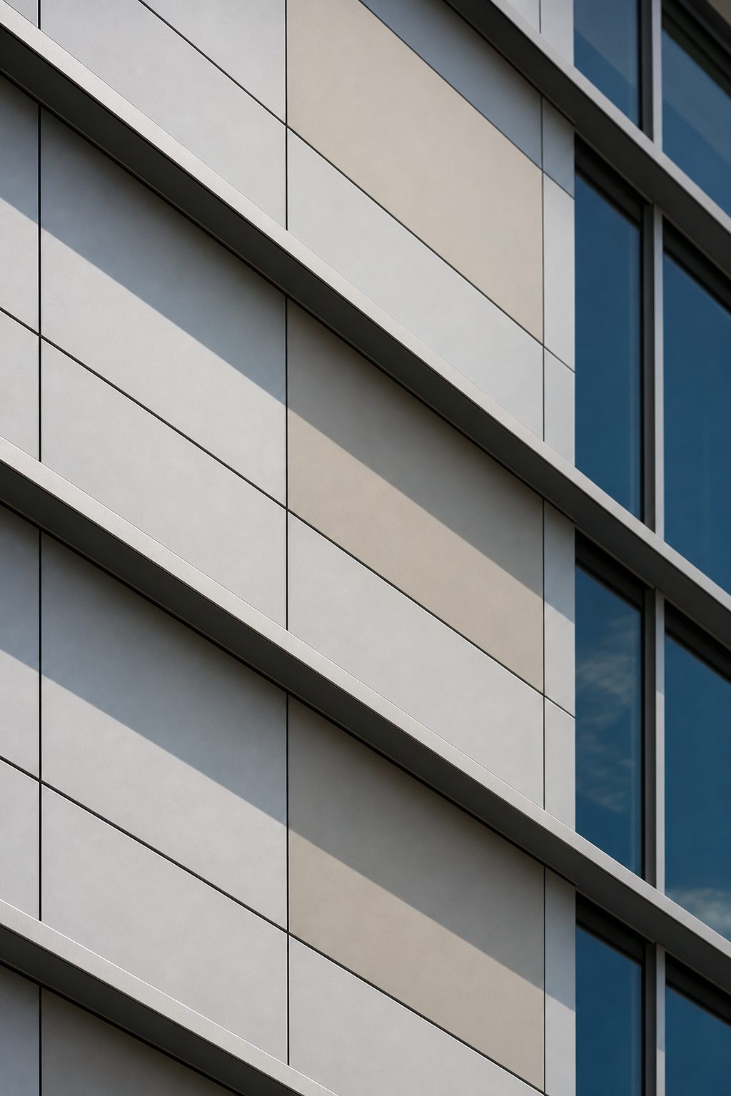 Aluminum composite panel facade close-up