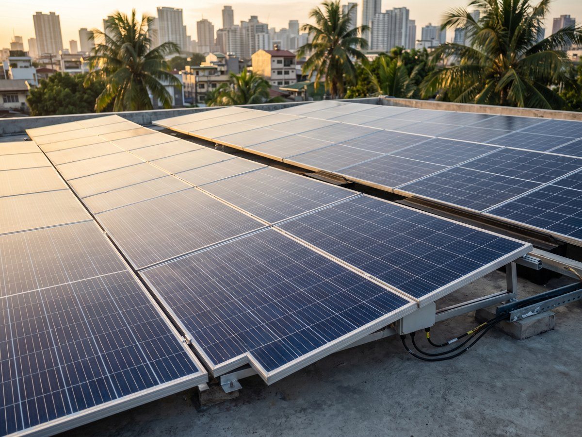 Rooftop solar panel array