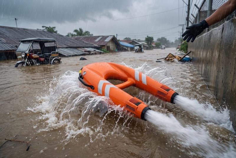 Rescue unit powering on the moment it touches the water