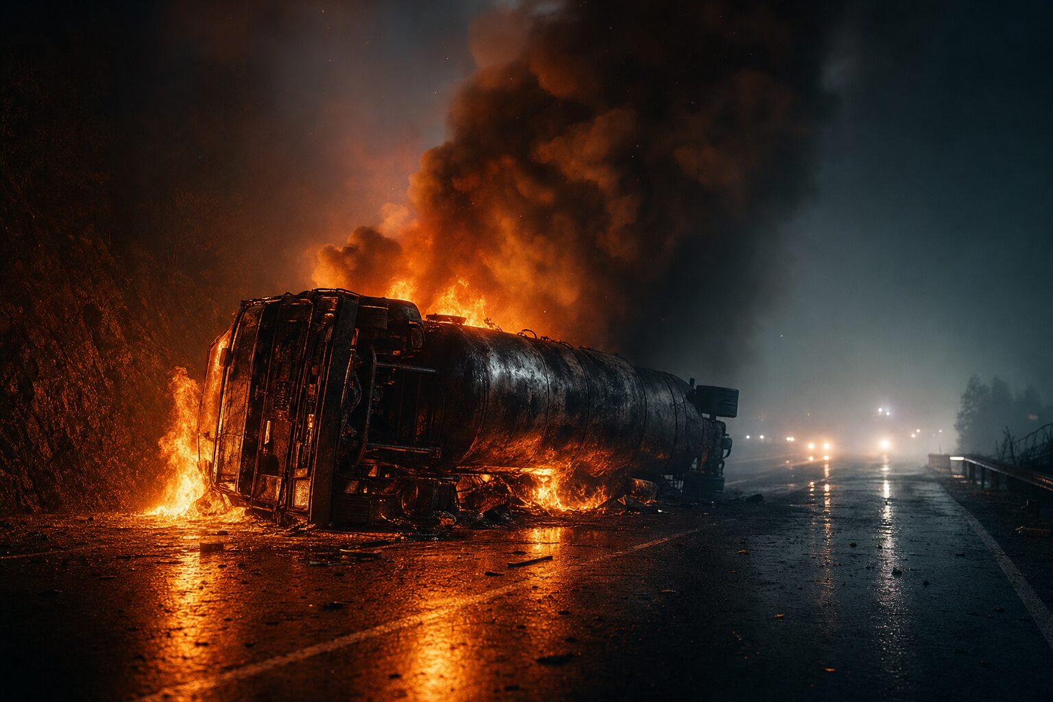 Highway tanker incident