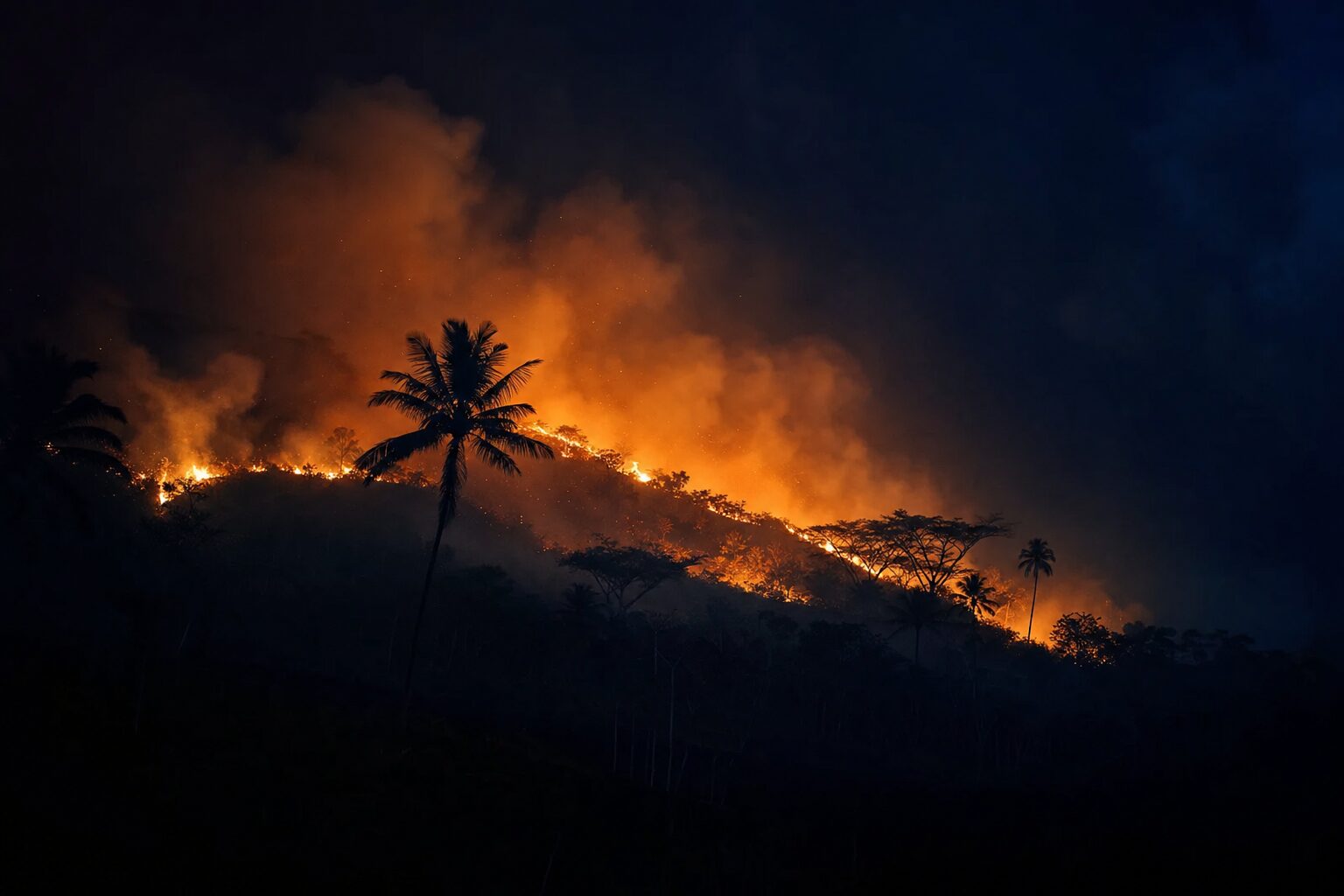 Tropical wildland brushfire